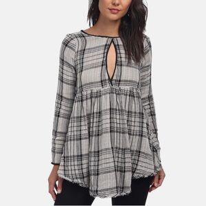 Free People Swing Me Baby Frayed hem Tunic